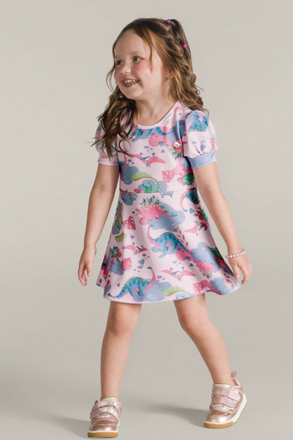 Vestido Brandili Infantil Estampado - Tamanho 1