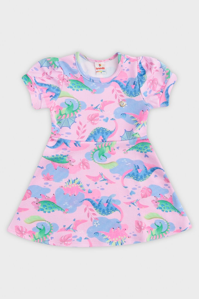 Vestido Brandili Infantil Estampado - Tamanho 1