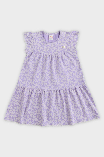 Vestido Brandili Infantil em Cotton Corações - Tamanhos 14 e 16