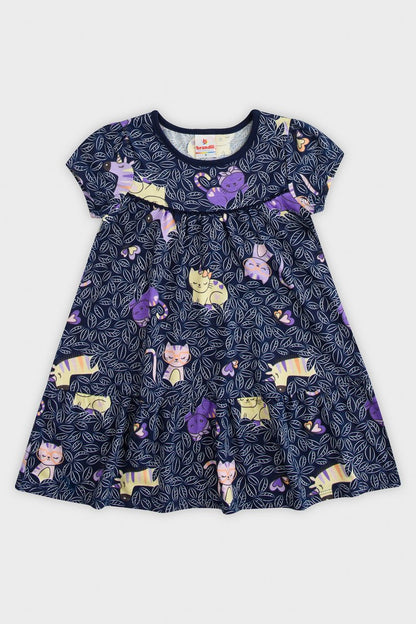 Vestido Brandili Infantil Cotton Gatinhos - Tamanho 1