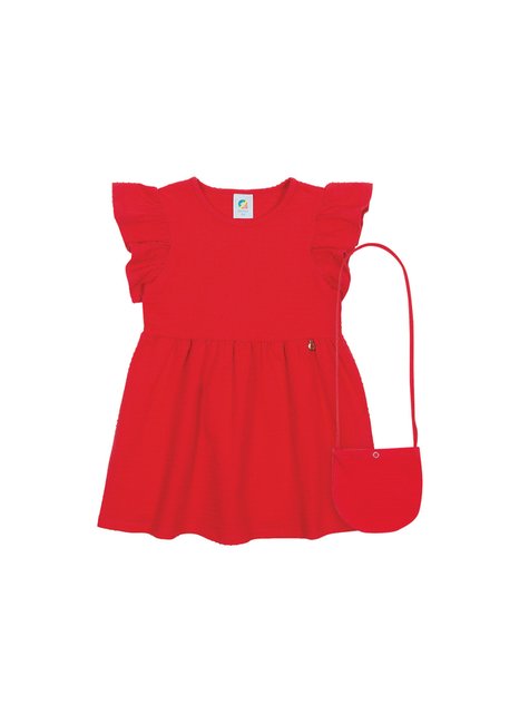 Vestido Festividades Vermelho Poa com bolsinha - Do 1 ao 3 - Alenice