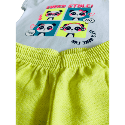 Conjunto 2 peças Menina Dia a Dia Camiseta Manga Curta + Bermuda cotton - do 1 ao 3