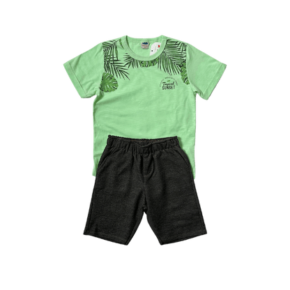 Conjunto Menino Camiseta e Bermuda - Marlan - Tamanho 6 e 14