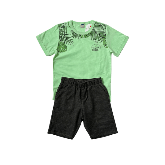 Conjunto Menino Camiseta e Bermuda - Marlan - Tamanho 6 e 14