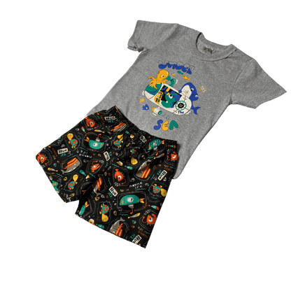 Conjunto 2 peças Menino Dia a Dia Camiseta Manga Curta + Tactel - do 1 ao 3