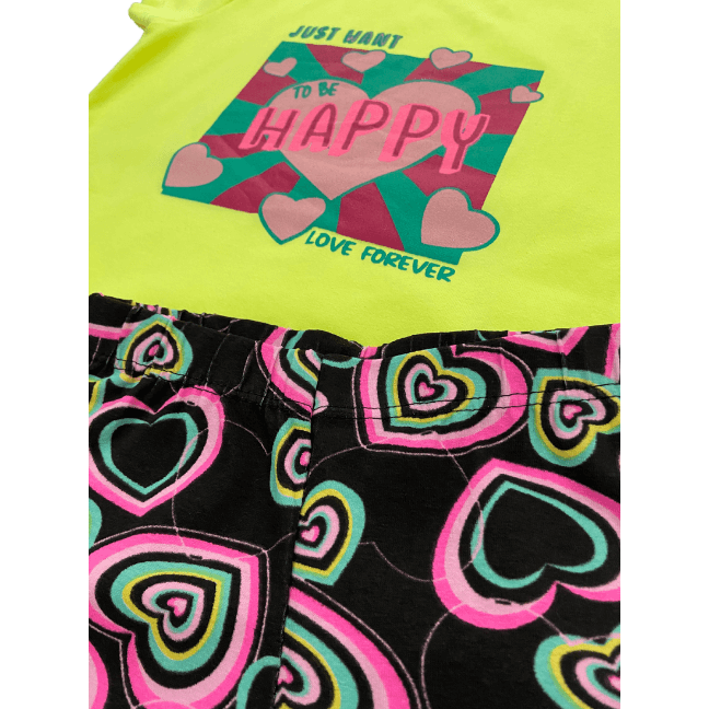 Conjunto To Be Happy Neon - Cato Lele - Tamanho 4 ao 8