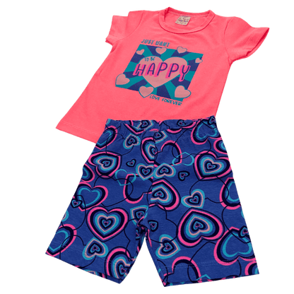 Conjunto To Be Happy Neon - Cato Lele - Tamanho 4 ao 8