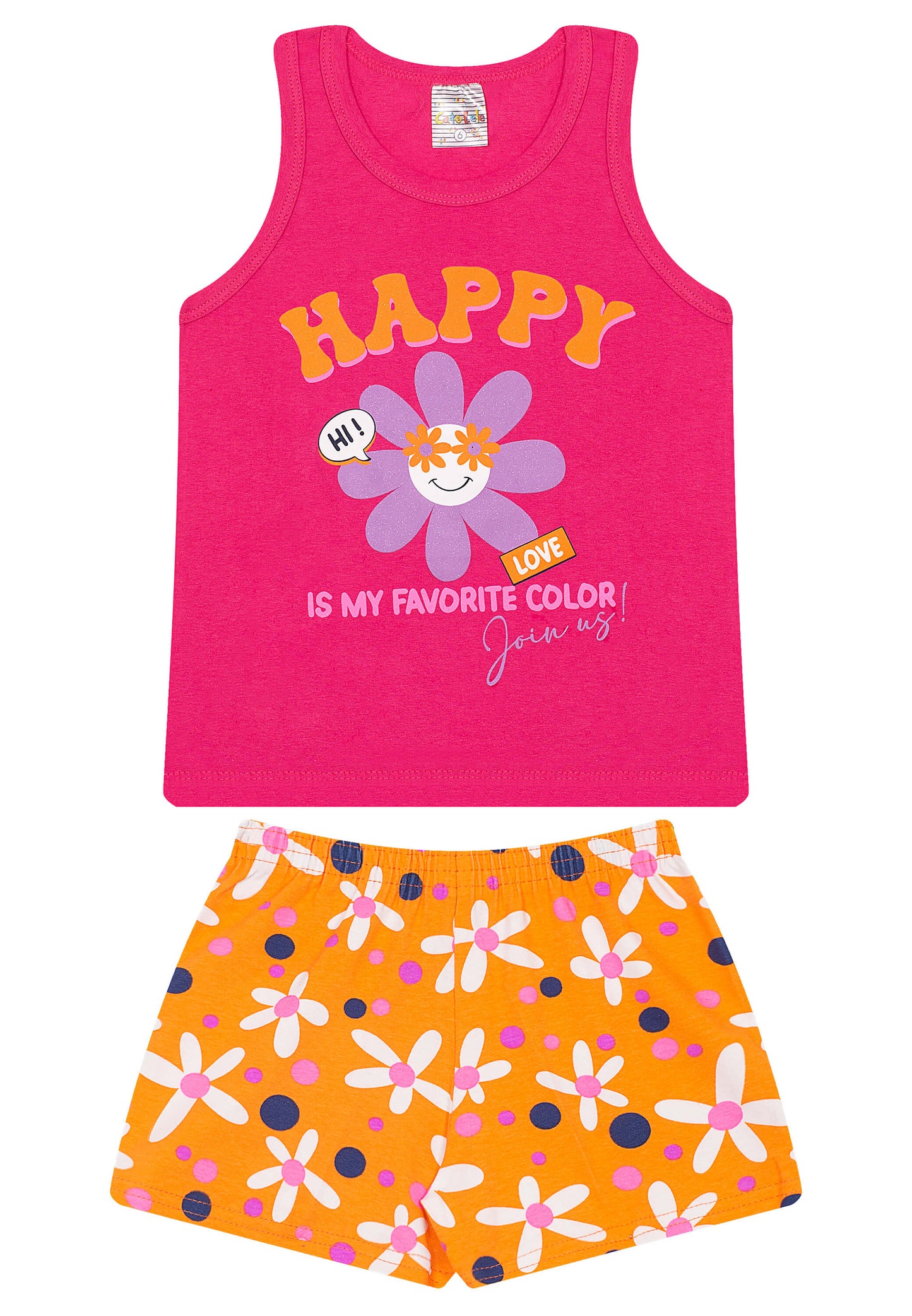 Conjunto Happy Flower - Cato Lele - Tamanho 4 ao 8