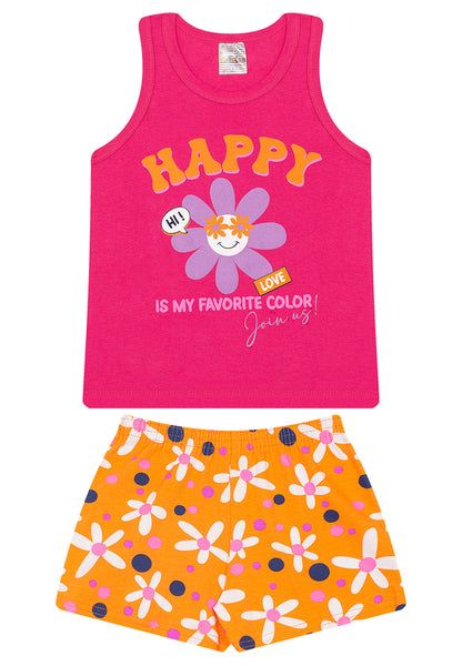 Conjunto Happy Flower - Cato Lele - Tamanho 4 ao 8