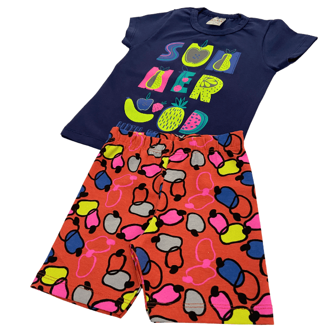 Conjunto Frutas Neon - Cato Lele - Tamanho 4 ao 8