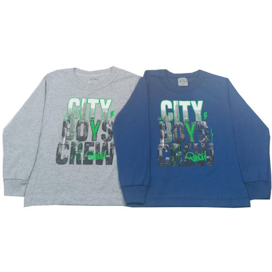 Camiseta Manga Longa Masculina - City! Veste do 4 ao 8