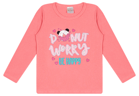 Blusa Manga Longa Feminina Cotton - Donut! Veste as pequenas do 4 ao 8