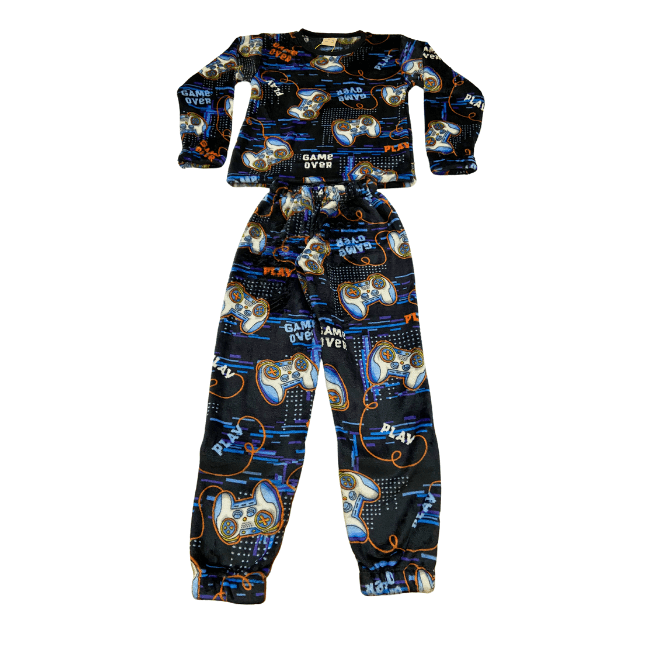 Pijama Menino Pelucinha Fleece Manta de Bebê - Tamanho 8 ao 12 - LP Premium