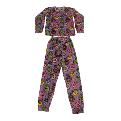 Pijama Menina Pelucinha Fleece Manta de Bebê - Tamanho 8 ao 12 - LP Premium