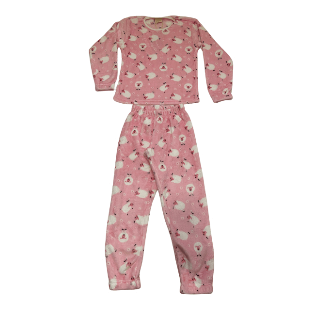 Pijama Menina Pelucinha Fleece Manta de Bebê - Tamanho 2 ao 6 - LP Premium