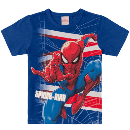 Camiseta Marvel Homem Aranha - Tamanho 4 ao 10 - Brandili