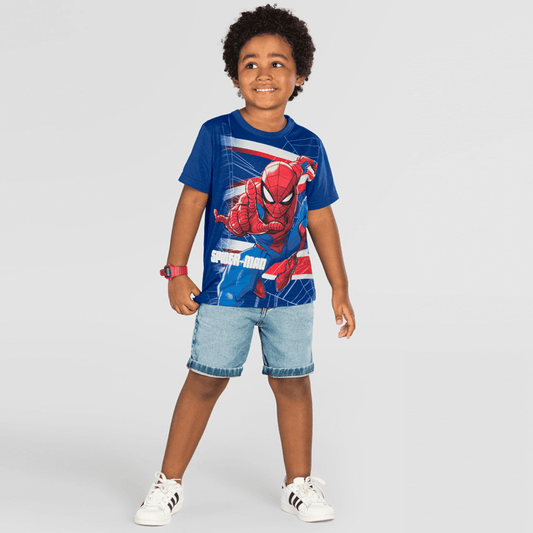 Camiseta Marvel Homem Aranha - Tamanho 4 ao 10 - Brandili