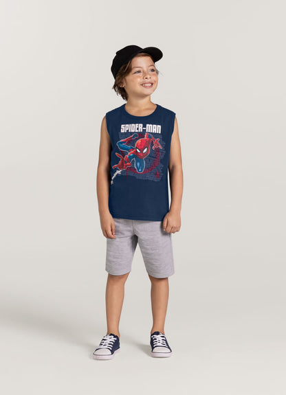 Camiseta Regata Marvel Homem Aranha - Tamanho 1 ao 3 - Brandili