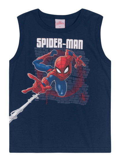 Camiseta Regata Marvel Homem Aranha - Tamanho 1 ao 3 - Brandili