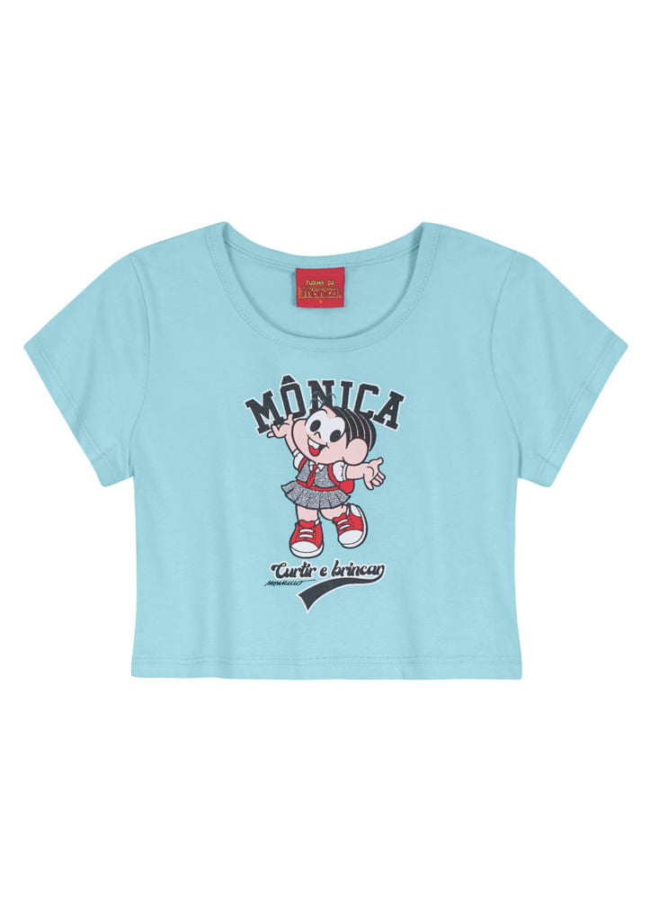 Blusa Cropped Turma da Mônica - Tamanho 4 ao 10 - Brandili