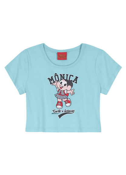 Blusa Cropped Turma da Mônica - Tamanho 4 ao 10 - Brandili