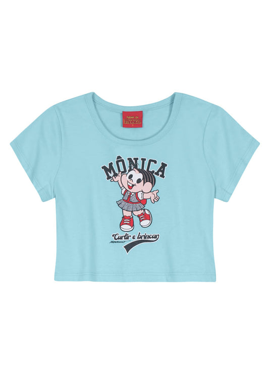 Blusa Cropped Turma da Mônica - Tamanho 4 ao 10 - Brandili