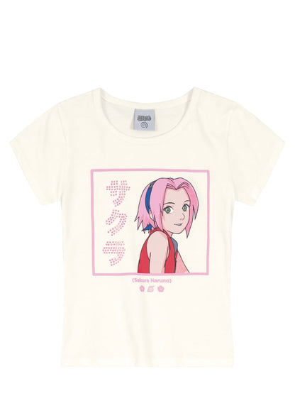 Camiseta Naruto Sakura Haruno - Tamanho 6 ao 14 - Brandili