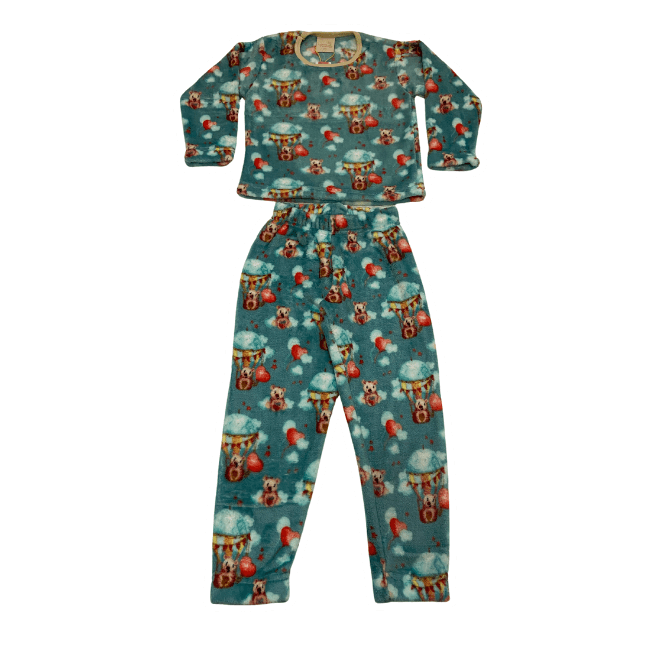 Pijama Menina Pelucinha Fleece Manta de Bebê - Tamanho 2 ao 6 - LP Premium