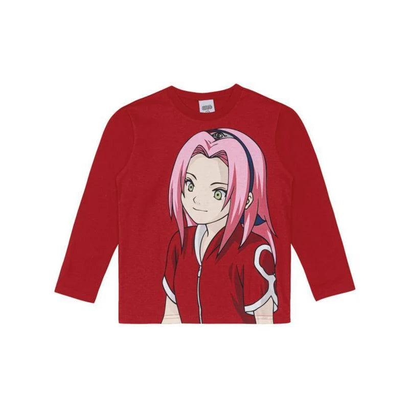 Camiseta Manga Longa Naruto Sakura  - Tamanho 6 - Brandili