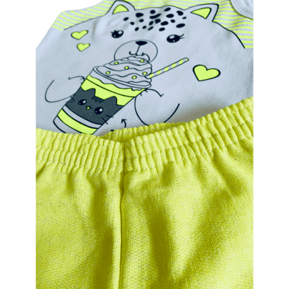 Conjunto Menina Verão Sundae Neon - Tamanho 1 ao 3