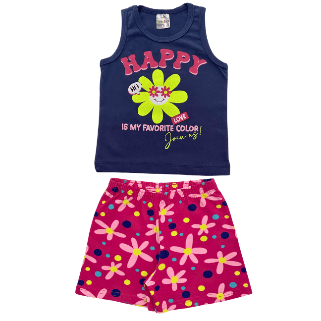 Conjunto Happy Flower - Cato Lele - Tamanho 4 ao 8