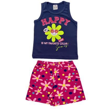 Conjunto Happy Flower - Cato Lele - Tamanho 4 ao 8