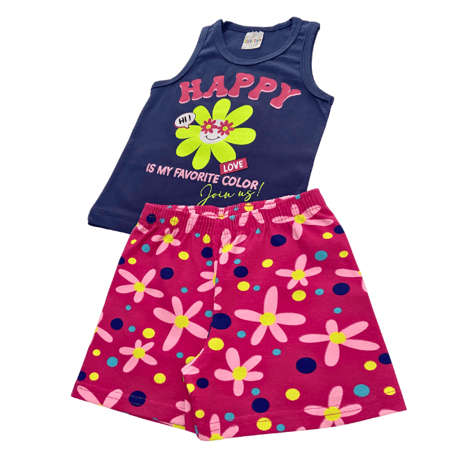 Conjunto Happy Flower - Cato Lele - Tamanho 4 ao 8