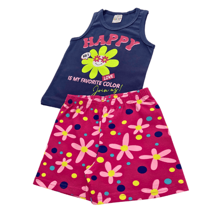 Conjunto Happy Flower - Cato Lele - Tamanho 4 ao 8