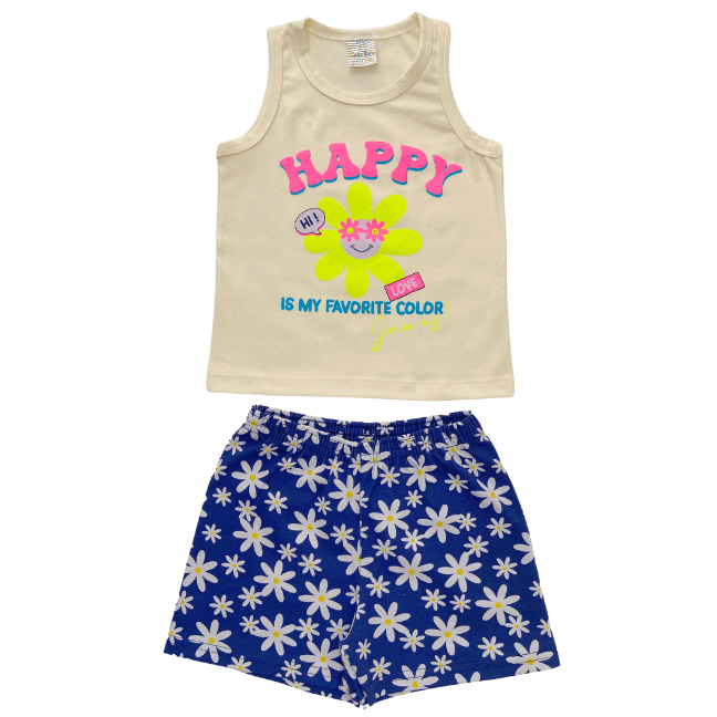 Conjunto Happy Flower - Cato Lele - Tamanho 4 ao 8