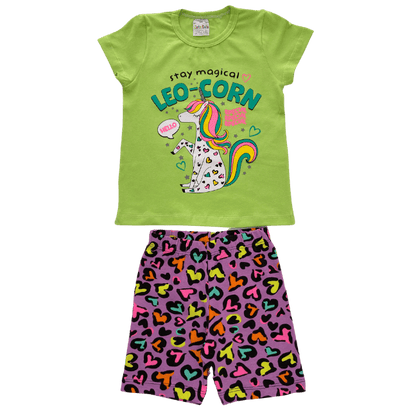 Conjunto Leo Corn Neon - Cato Lele - Tamanho 4 ao 8