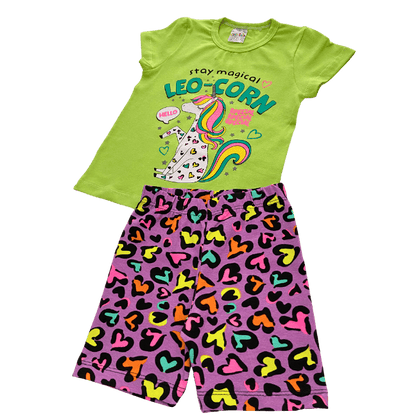 Conjunto Leo Corn Neon - Cato Lele - Tamanho 4 ao 8