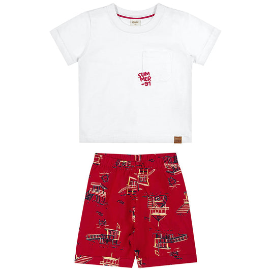 Conjunto Camiseta Summer + Bermuda Festividades - Tamanho 3 - Elian Premium