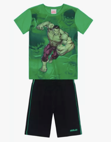 Conjunto Marvel Hulk - Tamanho 4 - Brandili