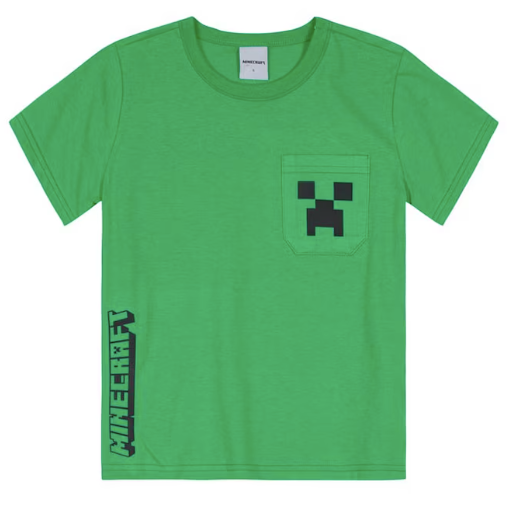 Camiseta Minecraft - Tamanho 10 ao 14 - Brandili