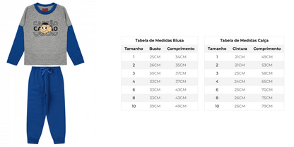 Conjunto Masculino Infantil Cascão - Turma da Mônica - Tamanho do 4 ao 10