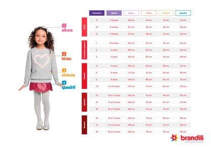 Vestido Brandili Infantil Corações - Tamanho 1