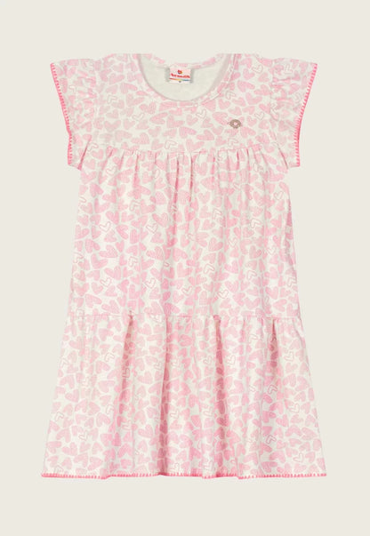 Vestido Brandili Infantil em Cotton Corações - Tamanhos 14 e 16