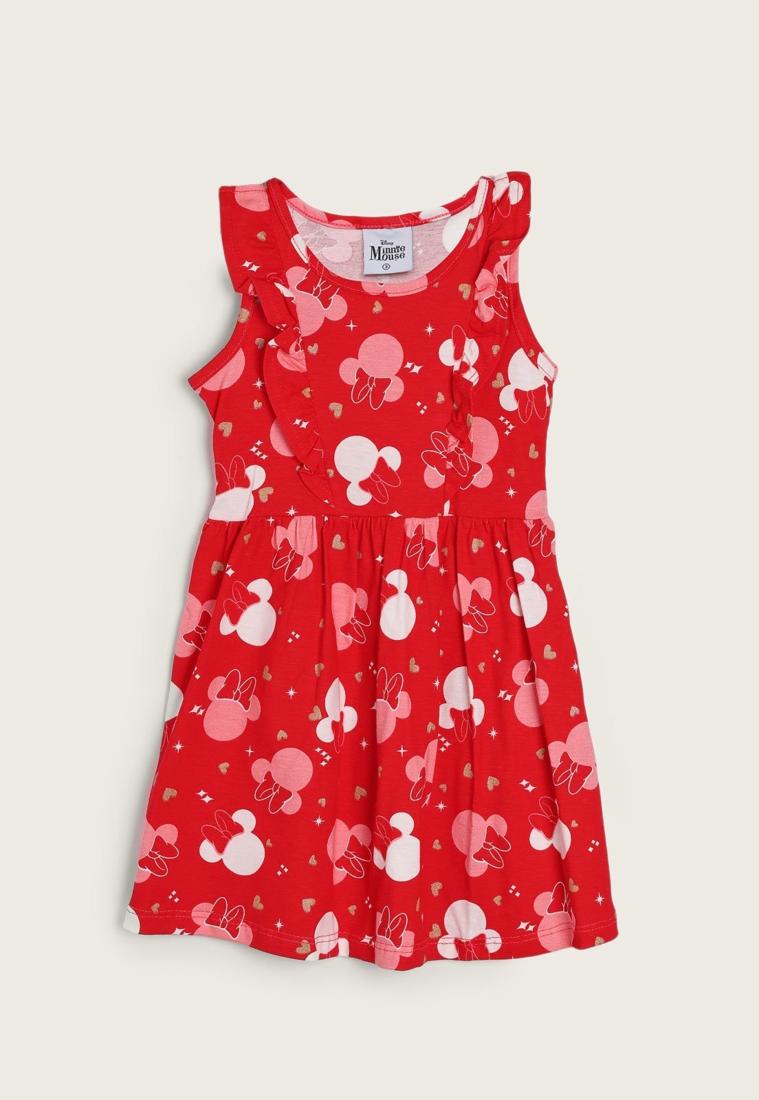 Vestido Regata Disney Minnie Mouse - Tamanho 1 ao 3 - Brandili