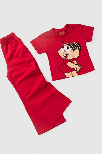 Conjunto Feminino Infantil Mônica - Turma da Mônica - Tamanho do 4 ao 10