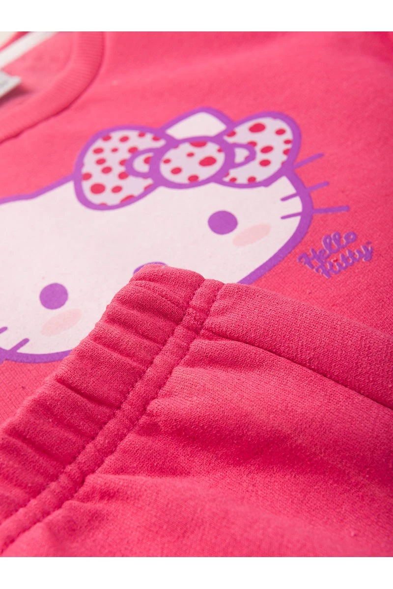 Conjunto Feminino Infantil Cropped Rosa - Hello Kitty - Tamanho do 4 ao 10