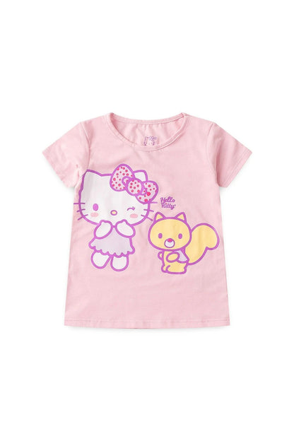 Conjunto Feminino Infantil Tule Rosa - Hello Kitty - Tamanhos 3 e 4