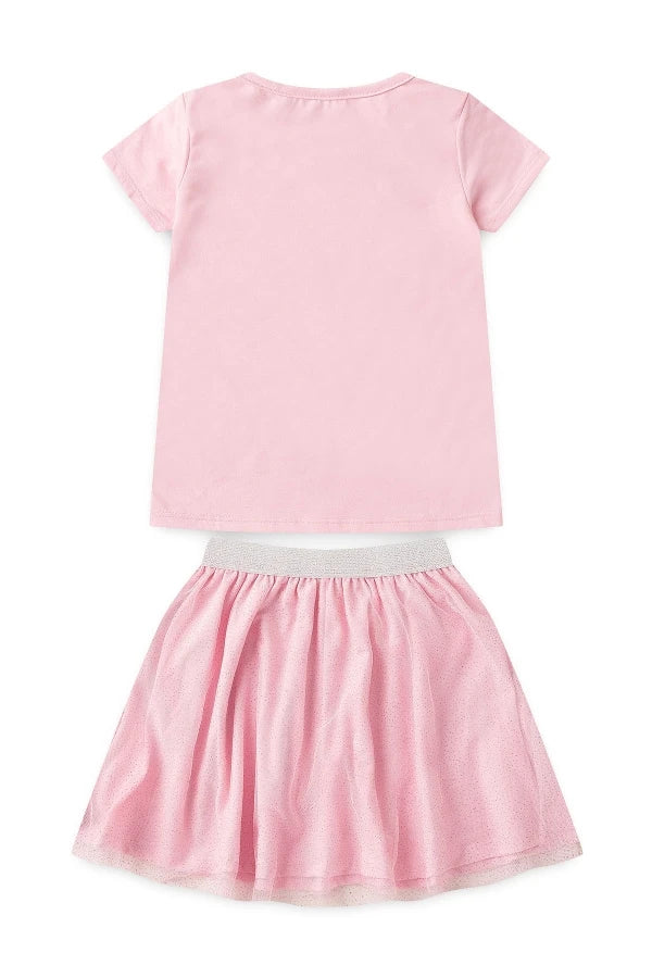 Conjunto Feminino Infantil Tule Rosa - Hello Kitty - Tamanhos 3 e 4