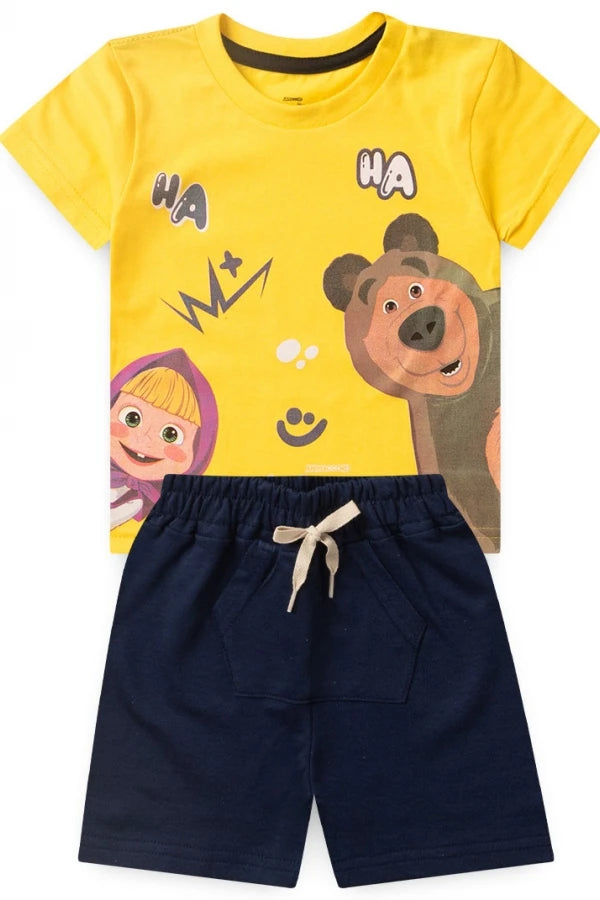 Conjunto Masculino Infantil Masha e o Urso - Tamanho do 1