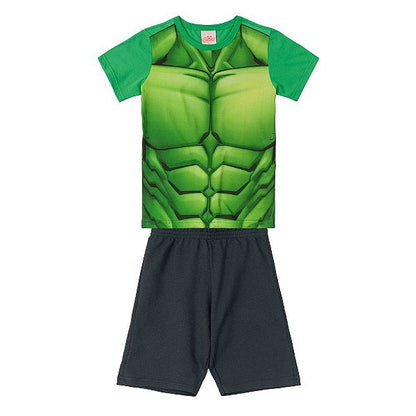 Conjunto 2 peças Sou o Hulk - Camiseta + Bermuda - Tamanho 8 - Brandili